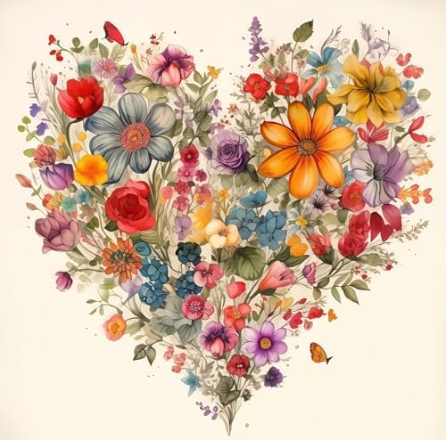Valentine's Day Stamping Cross Stitch Kit, Flowers Counting Cross Stitch Kit for Adult Beginners , Full Line DIY Cross Stitch Stitching Kit for Home Decor Cross Stitch Patterns 13.7x13.7 inches by Unknown