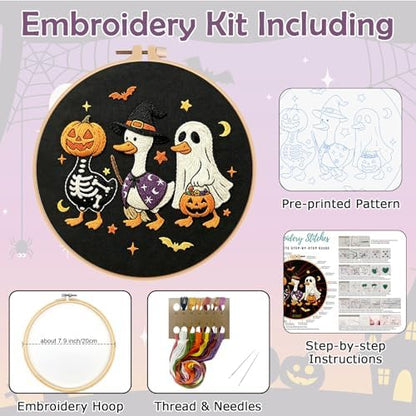 Nuberlic Halloween Embroidery Kit for Beginners Adults DIY Needlepoint - Image 2