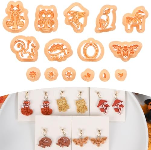 Puocaon Fall Animal Fox Polymer Clay Cutters for Jewelry Earring Making by PuocaonPolymerClayTools