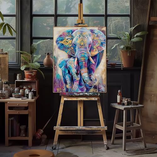 Natuyalo Animals Paint by Numbers Kit for Adults - Elephants Family Paint by Number on Canvas Without Frame, DIY Acrylic Painting for Ideal Gift Home Wall Decor (16x20 Inch) - Image 4