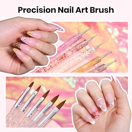 Beetles Nail Art Kit, 510pcs 15 Sizes Gel Nail Tips Nail Art Brushes Set - Image 4