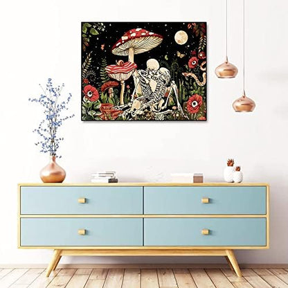 koemhxb Mushroom Paint by Numbers for Adults, Skeleton Paint by Numbers for Adults Beginner,Mushroom Painting by Numbers for Home Wall Decor(16x20 Inch) - Image 3