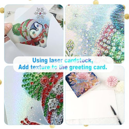 LazyFold 6Pcs DIY Diamond Art Painting Greeting Cards with Envelopes, Pink Rose All Occasion Note Card Kit for Women, Handmade Thank You Birthday Friendship Cards Gift - Image 4