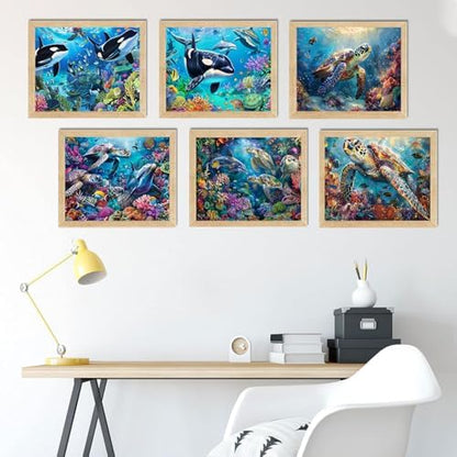 DOTSOPS6 Pcs Turtle Dolphin Diamond Painting Kits Art Adults Painting Kits - Image 4