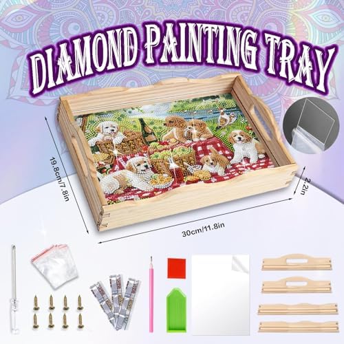 EWJRNSF Diamond Art Kits for Adults Wooden Serving Trays with Handles - Image 2