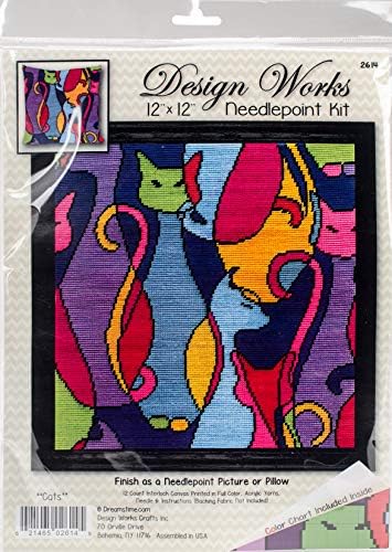 Design Works Crafts Colorful Cats Needlepoint Kit by Design+Works+Crafts
