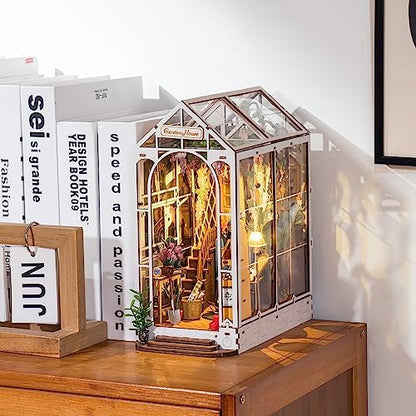 ROBOTIME Book Nook Kit, Miniature House Kit, Garden House 3D Wooden Puzzle - Image 3