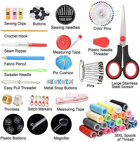 Sewing Kit, 184 Large Premium Sewing Supplies, 38 XL Thread Spools, Suitable for Traveller, Adults, Kids, Beginner, Emergency, DIY and Home Button Repair Kit - Image 3