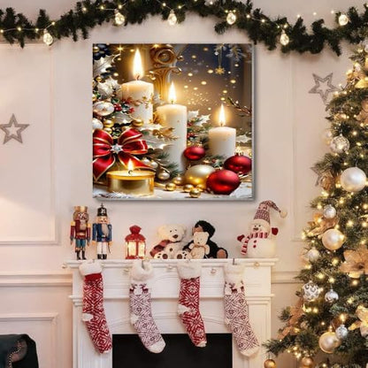 VIGEGU 2 Pack Christmas Paint by Numbers Kit for Adults with Framed,Gnome Candle Paint by Number DIY Adult Paint by Number Kits for Wall Decor 10x10in - Image 2