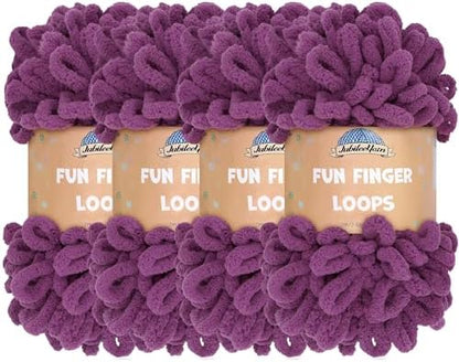 JubileeYarn Fun Finger Loops Yarn - Berry Blast - 4 Skeins by BambooMN