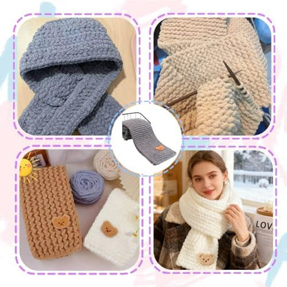 Yarniss Knitting Loom Kits，Knitting Scarf Kits with Gray Yarn - Image 6