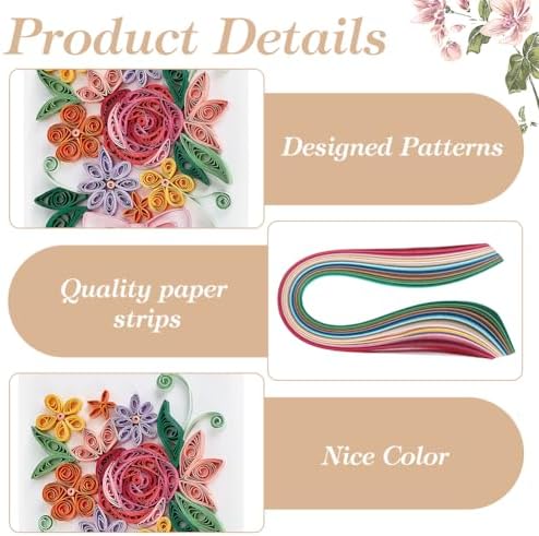 WEBEEDY 20 Sets DIY Bouquet Quilling Greeting Card Kit Paper Quilling Kit with Instruction for Adults Beginners 5 Styles Flower Combinations Card Making for Wedding Anniversary Birthday - Image 3
