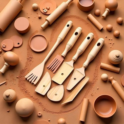 5 Pcs Wooden Pottery Clay Ribs Ceramic Potter Rib Ceramic Clay Sculpting Scrapers Tools Pottery Shaping Trimming Tools Ceramic Pottery Tools - Image 5