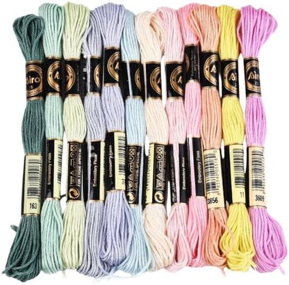 12 Skeins 6 Ply Candy Color Embroidery Floss for Hand Sewing by CABODYALS