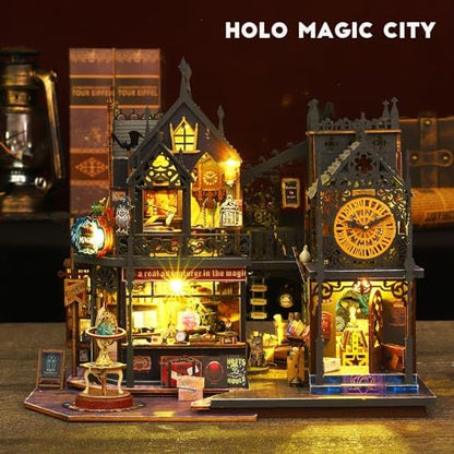 Spilay DIY Miniature Dollhouse Kit,DIY Dollhouse Kit with Wooden Furniture,Dust Proof Cover, Music Box and LED,Handmade Crafts Gifts for Birthday Christmas and Valentine's Day - Image 2