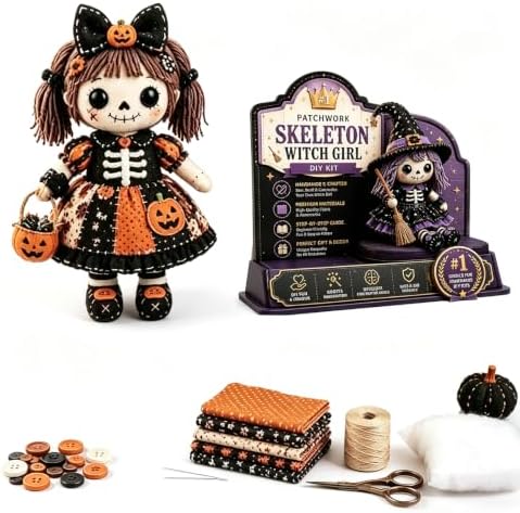 Patchwork Skeleton Witch Girl DIY Kit Craft Beginner Decoration，#G by Unknown