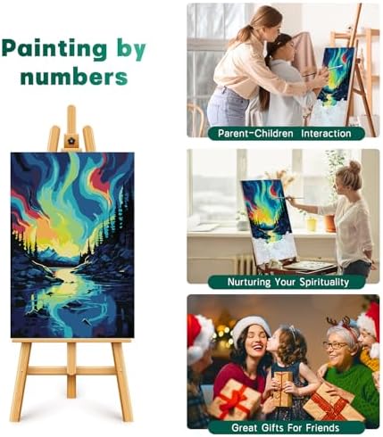 Framed Paint by Numbers Kit for Adults Beginner 8x12 Inch, Starry Night Adult Paint by Number Kits on Canvas, DIY Acrylic Watercolor Landscape Oil Paint by Number for Adults for Home Decor Gift - Image 6
