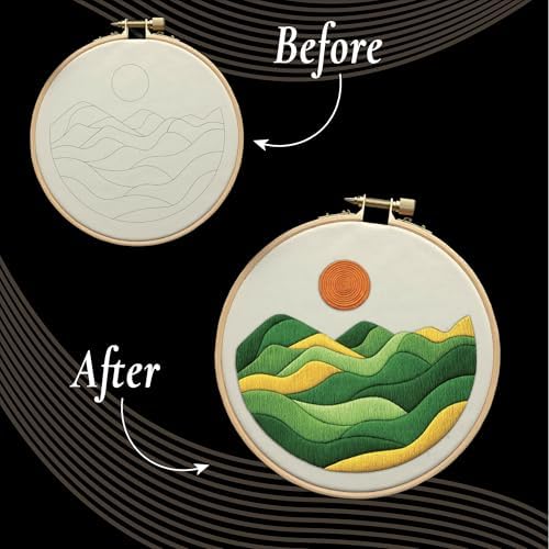 Unwynd Embroidery Kit Landscape for Adults and Beginners,Cross Stitch Craft - Image 3