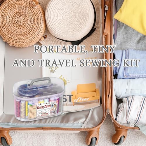 40 Spools of Sewing Thread,Gift Box Portable Basic Sewing Repair Kits (Grey) - Image 7