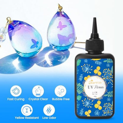 Bsrezn 200g UV Resin Kit with Large Light 18 Beads for Jewelry Making - Image 2
