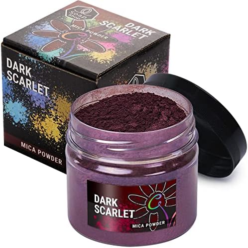 Dark Scarlet Mica Powder for Resin Coloring 2 oz - Pigment Powder for Nails by ALEXES