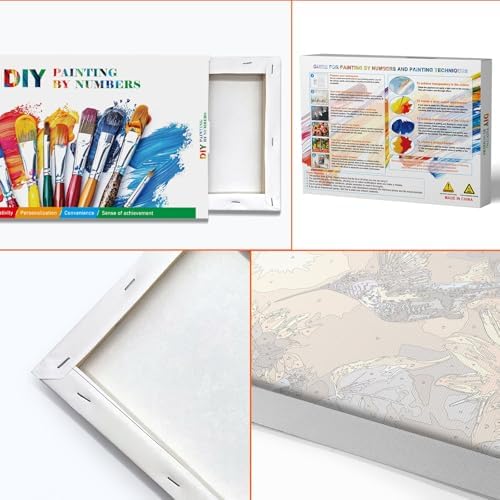 JOOZ Paint by Numbers Kit for Adults with Frame, Hummingbird Paint by Number with Easel, DIY Hummingbird Oil Painting by Numbers, Adult Paint by Number Kits Framed Canvas for Wall Decor 8x12 Inch - Image 6