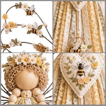 Fabric Angel Wall Hanging Kit, DIY Macrame Craft for Adults Beginners - Image 7
