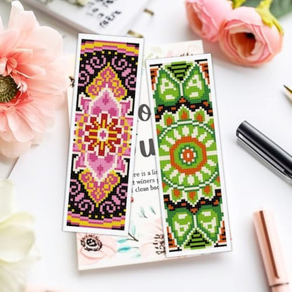 ACRNIGHEET 6PCS Cross Stitch Bookmark Kit for Beginner Mandala Stamped Cross Stitch Kits for Adults DIY Embroidery Bookmark Kits Crossstitch Kits Adult with Instructions Hand Craft Gift 11CT - Image 6