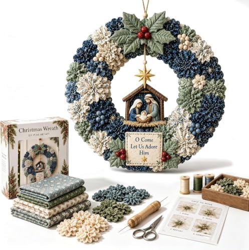 3D Fabric Poke Wreath DIY Kit,3D Fabric Poke Wreath DIY Kit for Adults (#B) by Unknown