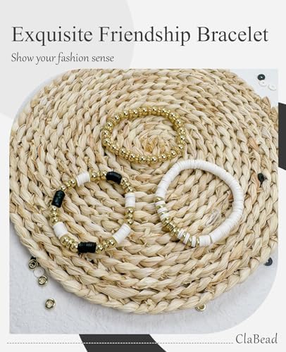 ClaBead 3200Pcs Bracelet Making Kit with Gold Beads and Gold Flower - Image 5