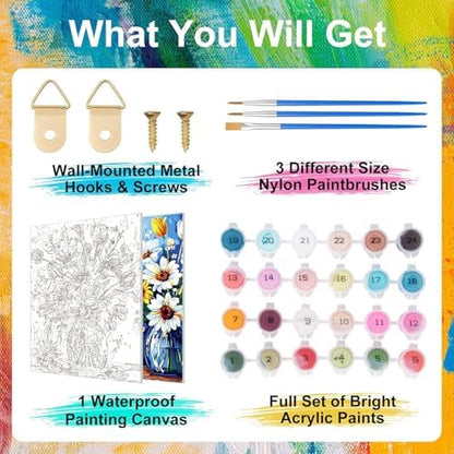 ZTOTZ Sunflower Paint by Numbers kit for Adults, Sunflower Paint by Numbers Adults Canvas Without Frame, DIY Flower Painting by Numbers for Gift Home Wall Decor(16x20inch) - Image 5
