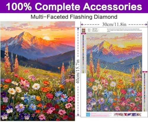 Diamond Art Kits for Adults, Flowers Diamond Art Painting Kits for Adults - Image 4