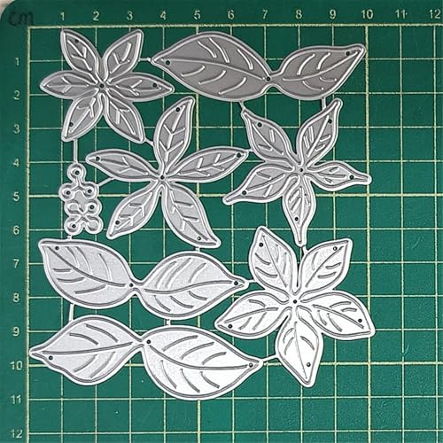 Scrapbooking Die-Cuts, Christmas Metal Cutting Dies for Card Making, Paper Craft Punch Template, Background Embossing Stencils, DIY Album Décor (Christmas Flowers- 10.2x11cm) - Image 7