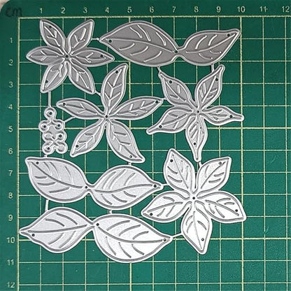 Scrapbooking Die-Cuts, Christmas Metal Cutting Dies for Card Making, Paper Craft Punch Template, Background Embossing Stencils, DIY Album Décor (Christmas Flowers- 10.2x11cm) - Image 7