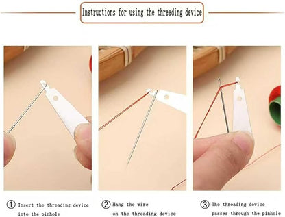 74 PCS Big Eye Stainless Steel Sewing Needles Kit, Portable Hand Sewing Thread & Needle Set, DIY Craft Tool Kit Suitable for Beginners and Everyday Use