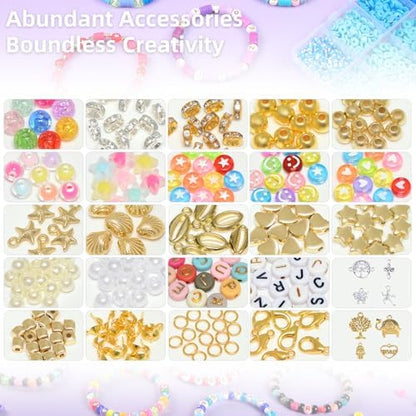 OCCALONG 6 Box Set Friendship Bracelet Making Kit - 13000 Pcs, DIY Jewelry Making Set - Includes Clay, Seed, Pony Beads, Charms, and String - Image 4