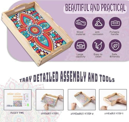 EWJRNSF Diamond Art Kits for Adults Wooden Serving Trays with Handles - Image 3