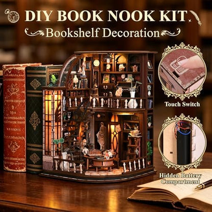 SUNNINO Library Book Nook Kits for Adults, Bacchus DIY Miniature Dollhouse - Image 2
