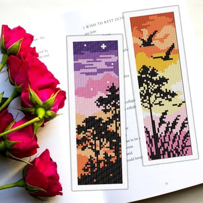 ORIGACH 6 Set Sunset Mountain Silhouette Cross Stitch Bookmark Kit - Image 5