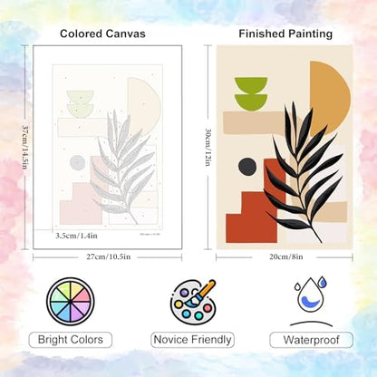 6 Pack Paint by Numbers Kit for Adults Beginner Easy Plants, 8x12 Inch - Image 3