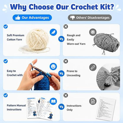Crochet Kit for Beginners, DIY Crochet Amigurumi Craft Kit (Purple+Blue) - Image 6