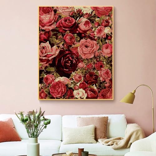 ZRIZQ Flowers Paint by Numbers Kit for Adults Beginner,Roses,16x20 - Image 3