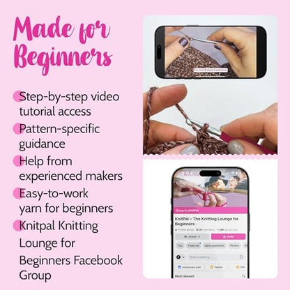 KnitPal Weekend Wrap Scarf Crochet Kit for Beginners (Caramel Brown) - Image 5