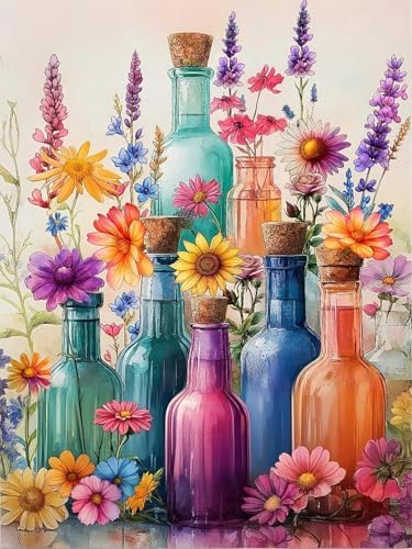 MYBISYMQQ Flower Stamped Cross Stitch Kits, DIY Flowers Cross Stitch Ornament Kits for Adults Beginners, Counted Embroidery Needlepoint Kits Home Decor 15.7x11.8 inch by Unknown