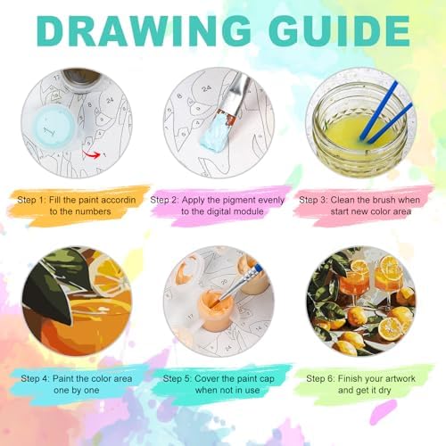 Paint by Numbers Kit for Adults, Lemon Number Painting, 16 x 20 Inch - Image 5