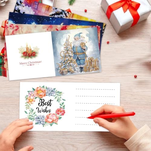 DDGYP 6 Pack Christmas Diamond Art Cards for Adults with Envelopes - Image 6