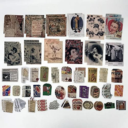 Esweny 200PCS Vintage Scrapbooking Supplies Kit for Journaling,Junk Journal Planners Aesthetic Cottagecore Room Decor Wall Art Collage Album (Retro Memory) - Image 5