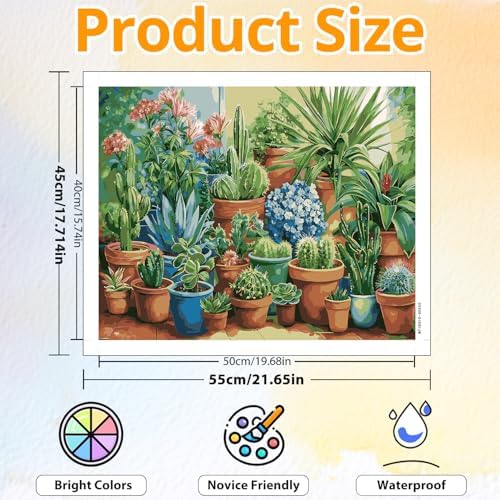 CRZMODE Plant Paint by Numbers Kit for Adults,Plant Paint by Numbers for Adults, Acrylic Painting Crafts for Home Decor Gift (16x20inch) - Image 3