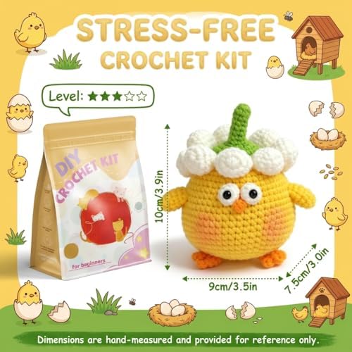 Crochet Kit for Beginners, Crochet Starter Kits for Chicken - Image 2