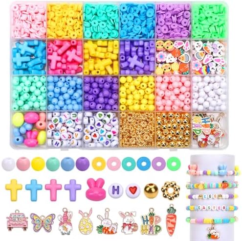 UPINS 2100+ Easter Beads for DIY Bracelet Making Jewelry Crafts Keychains by UPINS